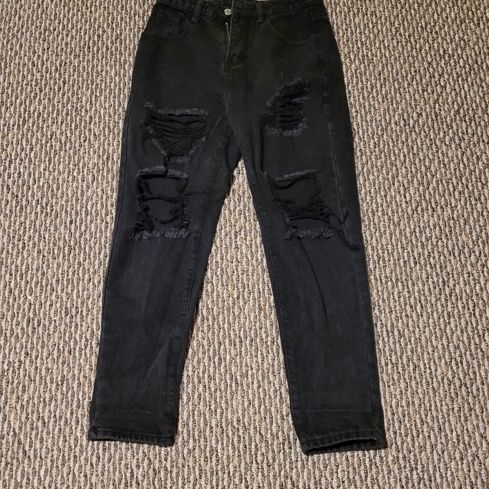 Black ripped jeans